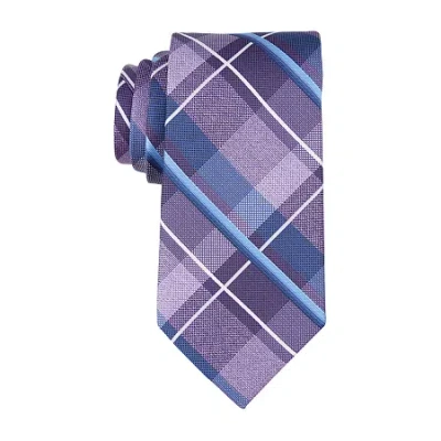 Stafford Cash Plaid Tie In Purple