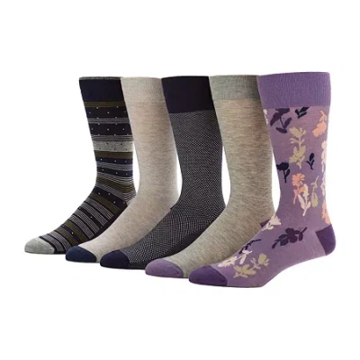 Stafford Casual Dress Mens 5 Pair Crew Socks In Multi