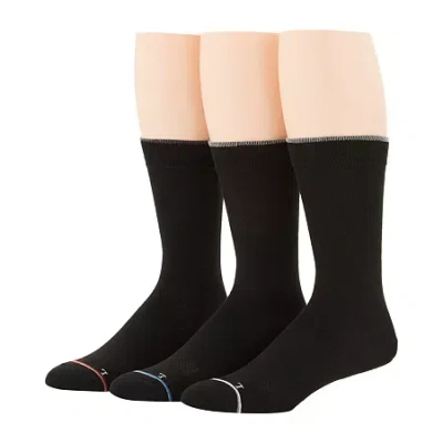 Stafford Casual Performance Mens 3 Pair Crew Socks In Black