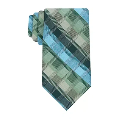 Stafford Checked Tie In Green