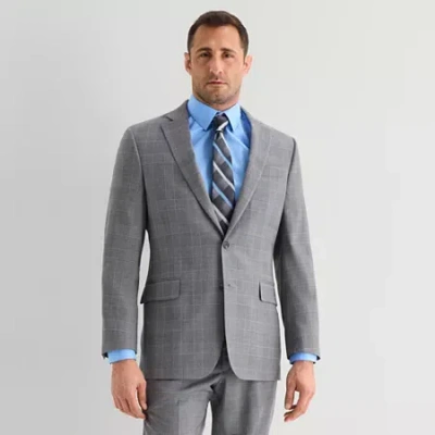 Stafford Coolmax All Season Ecomade Mens Classic Fit Plaid Suit Jacket In Blue