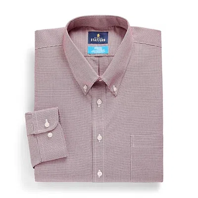Stafford Coolmax All Season Ecomade Mens Regular Fit Stretch Fabric Wrinkle Free Long Sleeve Dress Shirt In Red