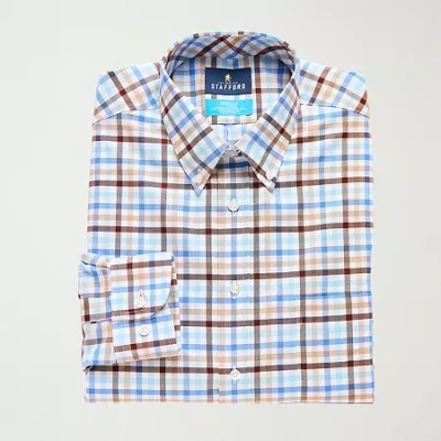 Stafford Coolmax All Season Ecomade Oxford Mens Regular Fit Stretch Fabric Wrinkle Free Long Sleeve Dress Shi In Multi