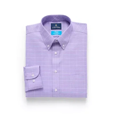 Stafford Coolmax All Season Ecomade Oxford Mens Regular Fit Stretch Fabric Wrinkle Free Long Sleeve Dress Shi In Purple