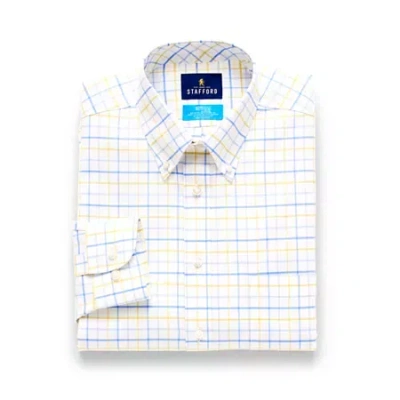 Stafford Coolmax All Season Ecomade Oxford Mens Regular Fit Stretch Fabric Wrinkle Free Long Sleeve Dress Shi In Yellow