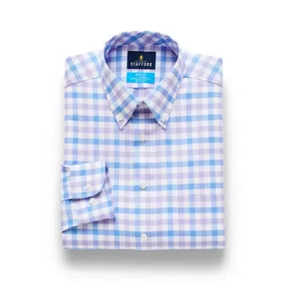Stafford Coolmax All Season Ecomade Oxford Mens Slim Fit Stretch Fabric Wrinkle Free Long Sleeve Dress Shirt In Multi