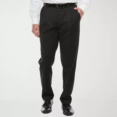 Stafford Coolmax All Season Mens Classic Fit Pleated Front Suit Pant In Black