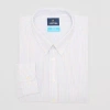 Stafford Coolmax Oxford Mens Big & Tall Regular Fit Long Sleeve Stripe Dress Shirt In White