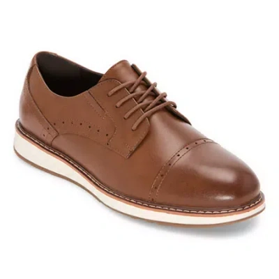 Stafford Cooper Little & Big Kid Boys Cap Closed Toe Oxford Shoes In Brown