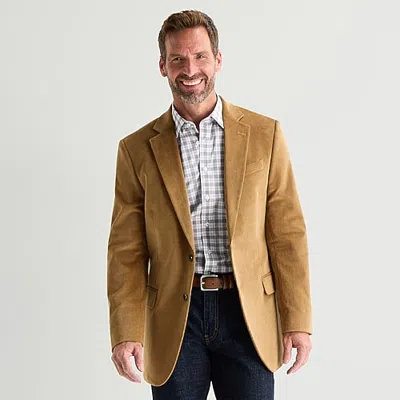 Stafford Corduroy Mens Classic Fit Corduroy Sport Coat In Gold