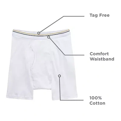 Stafford Cotton Mens 4 Pack Boxer Briefs 302866 In White