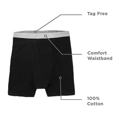 Stafford Cotton Mens Big 4 Pack Boxer Briefs 302866 In Black