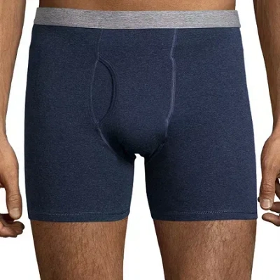 Stafford Cotton Mens Big 4 Pack Boxer Briefs 302866 In Blue