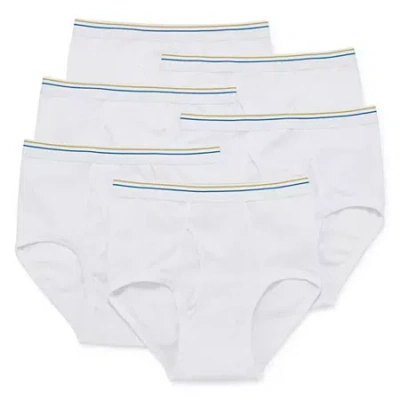 Stafford Dry + Cool Full-cut Mens 6 Pack Briefs 302872 In White