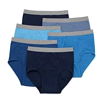 Stafford Dry + Cool Full-cut Mens Big And Tall 6 Pack Briefs 302872 In Blue