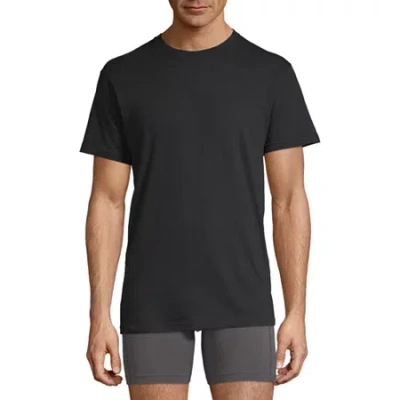 Stafford Dry + Cool Mens 4 Pack Short Sleeve Crew Neck Moisture Wicking T-shirt In Black