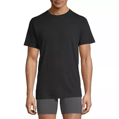 Stafford Dry + Cool Mens 4 Pack Short Sleeve Crew Neck Moisture Wicking T-shirt In Black