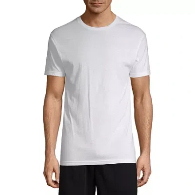 Stafford Dry + Cool Mens 4 Pack Short Sleeve Crew Neck Moisture Wicking T-shirt In White
