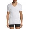 Stafford Dry + Cool Mens 4 Pack Short Sleeve V Neck Moisture Wicking T-shirt Tall In White