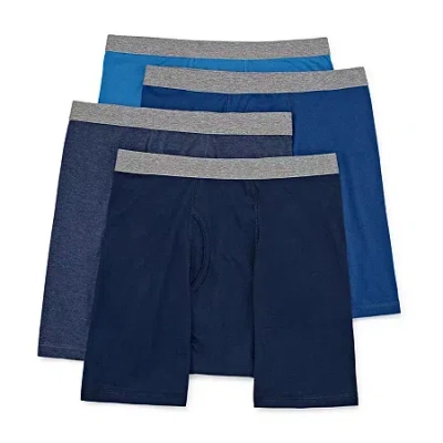 Stafford Dry + Cool Mens Big And Tall 4 Pack Boxer Briefs 302869 In Blue