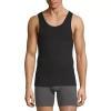 Stafford Dry + Cool Mens Round Neck Sleeveless Quick Dry 4 Pack Tank In Black