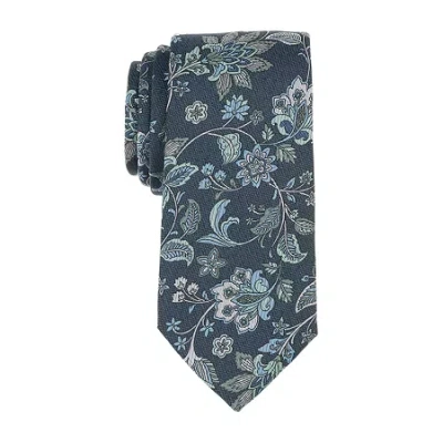 Stafford Extra Long Floral Tie In Green