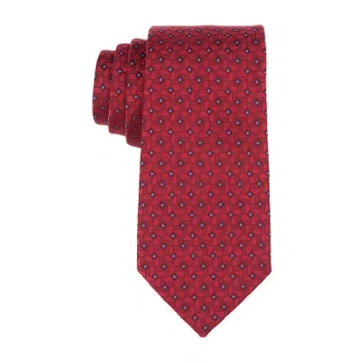 Stafford Extra Long Geometric Tie In Red