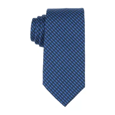 Stafford Extra Long Plaid Tie In Blue