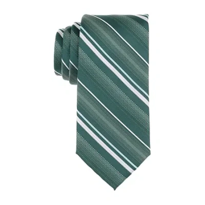 Stafford Extra Long Striped Tie In Green