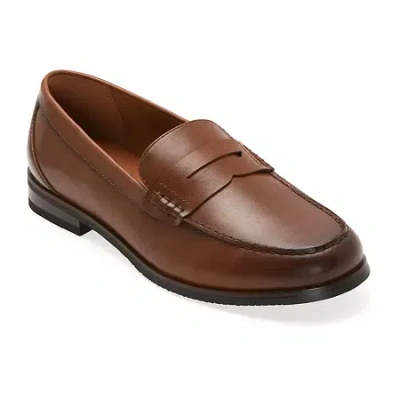 Stafford Flint Mens Moc Closed Toe Loafers In Brown