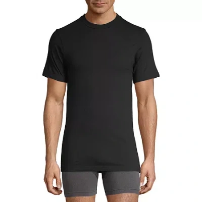 Stafford Heavyweight Cotton Mens 3 Pack Short Sleeve Crew Neck T-shirt In Black