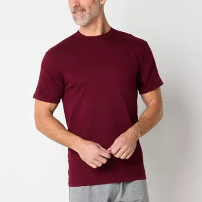 Stafford Heavyweight Mens 3 Pack Short Sleeve Crew Neck T-shirt In Red