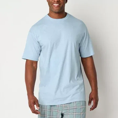 Stafford Heavyweight Mens 3 Pack Short Sleeve Crew Neck T-shirt Tall In Blue