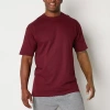 Stafford Heavyweight Mens 3 Pack Short Sleeve Crew Neck T-shirt Tall In Red