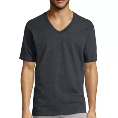 Stafford Heavyweight Mens 3 Pack Short Sleeve V Neck T-shirt Tall In Black