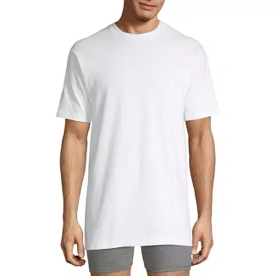 Stafford Heavyweight Mens 4 Pack Short Sleeve Crew Neck T-shirt Big And Tall In White