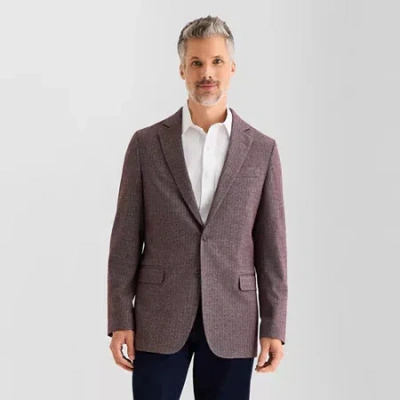 Stafford Herringbone Mens Classic Fit Sport Coat In Brown
