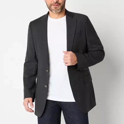 Stafford Hopsack Mens Classic Fit Sport Coat In Black