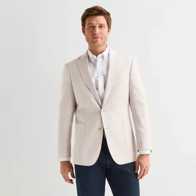 Stafford Linen Cotton Blend Mens Regular Fit Sport Coat In Neutral
