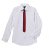 Stafford Little & Big Kid Boys Point Collar Long Sleeve Dress Shirt In White