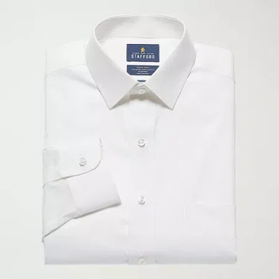 Stafford Magna Ready Mens Regular Fit Easy-on + Easy-off Sensory Friendly Adaptive Stretch Fabric Wrinkle Fre In White