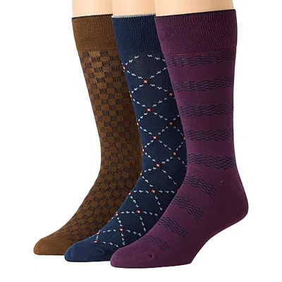 Stafford Mens 3-pc. Crew Socks In Red
