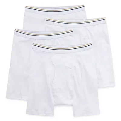 Stafford Mens 4 Pack Boxer Briefs 302866 In White