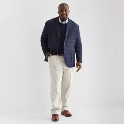 Stafford Mens Big And Tall Plaid Classic Fit Sport Coat In Blue