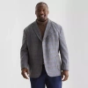 Stafford Mens Big And Tall Plaid Classic Fit Sport Coat In Gray