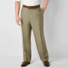 Stafford Mens Big And Tall Regular Fit Pleated Front Suit Pant In Green