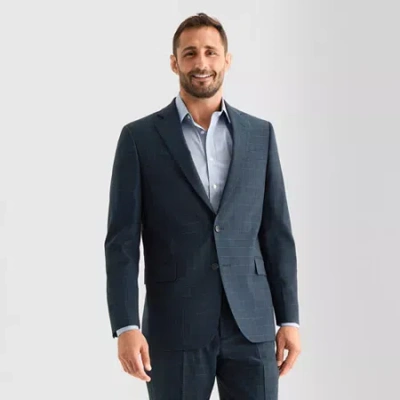 Stafford Mens Classic Fit Checked Suit Jacket In Blue