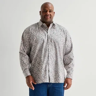 Stafford Mens Long Sleeve Regular Fit Big And Tall Button-down Shirt In Green