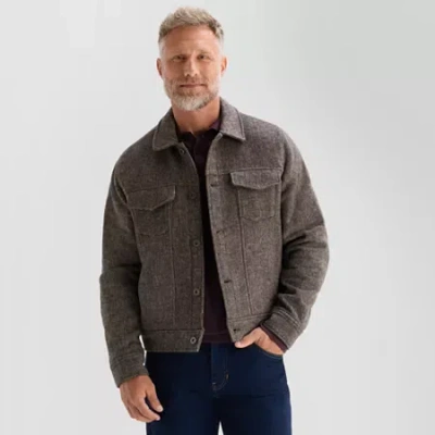 Stafford Mens Midweight Shirt Jacket In Brown