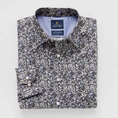 Stafford Mens Regular Fit Long Sleeve Dress Shirt In Gray